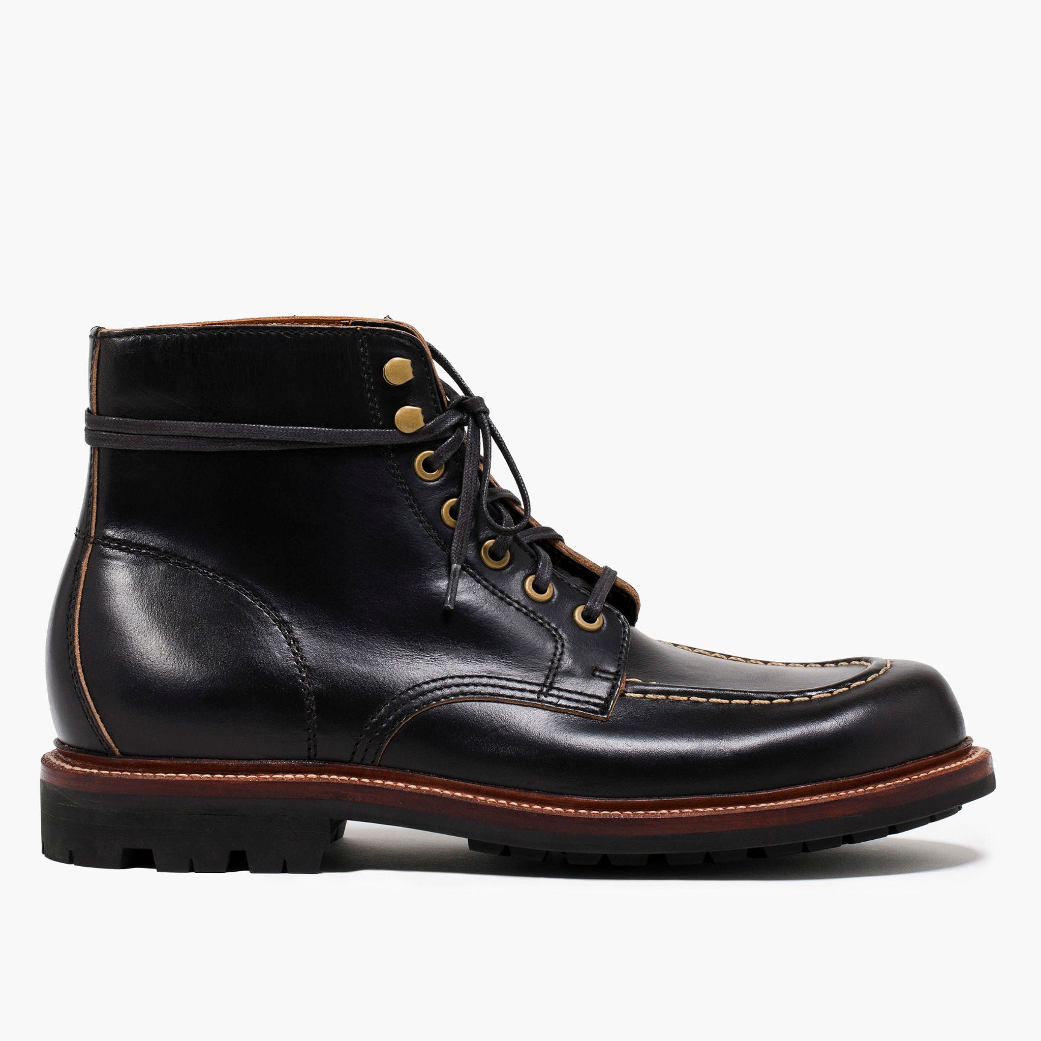 (Official) Grant Stone | The Brass Boot: Chromexcel Leather Black Moc Toe Boots | - 12 / EEE (Official) Grant Stone | The Brass Boot: Chromexcel Leather Black Moc Toe Boots | - 12 / EEE