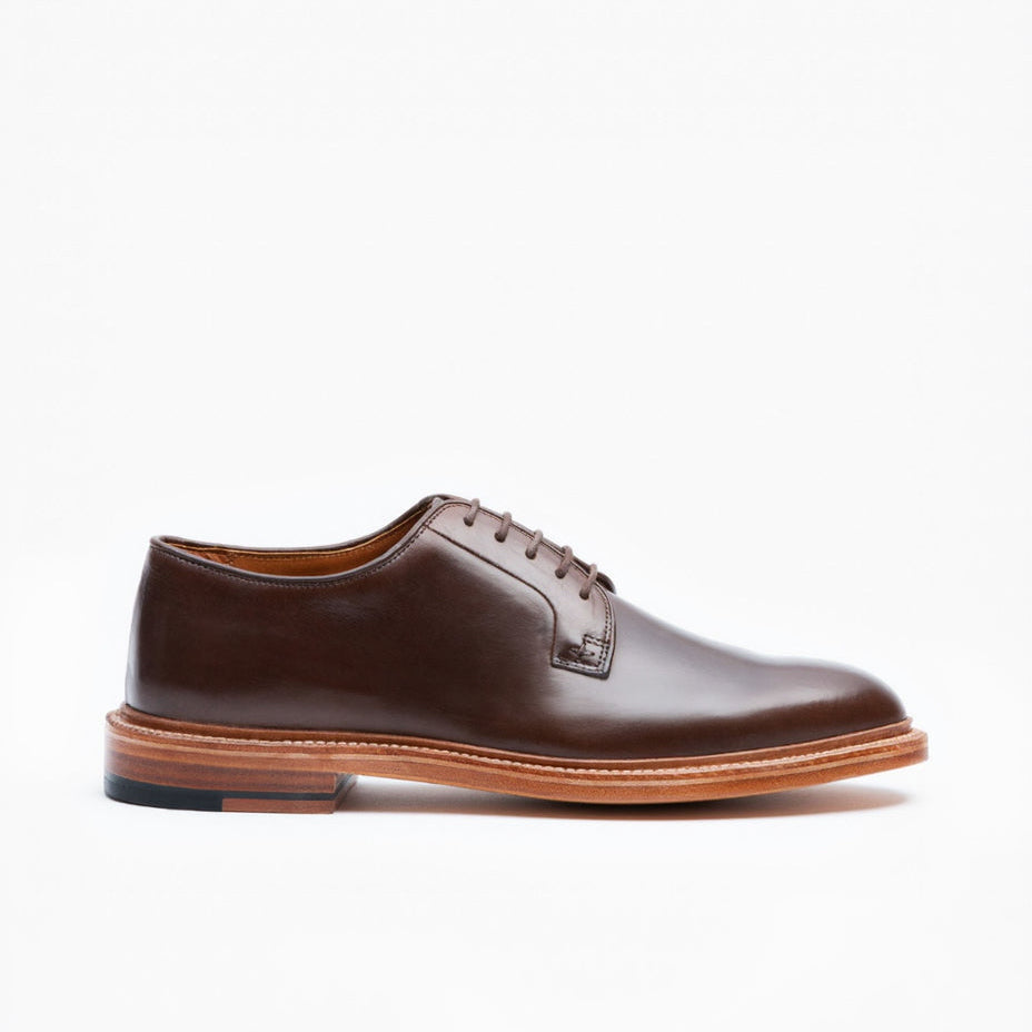 VERY GOOD Grant Stone Plain Toe Derby Crimson Chromexcel Brown Horween PTB 6 D 1 Year] Grant Stone Plain Toe in Brown Chromexcel : r  main image 2