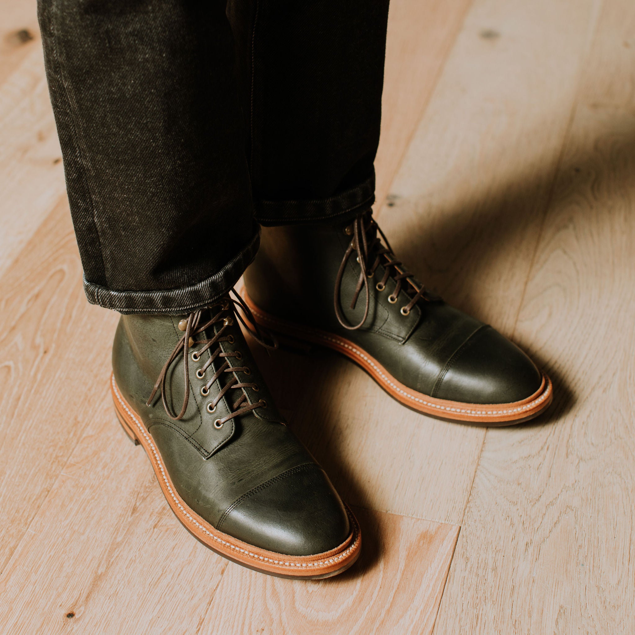 (Official) Grant Stone | Cap Toe Boot Forest Kudu Leather (Official) Grant Stone | Cap Toe Boot Forest Kudu Leather