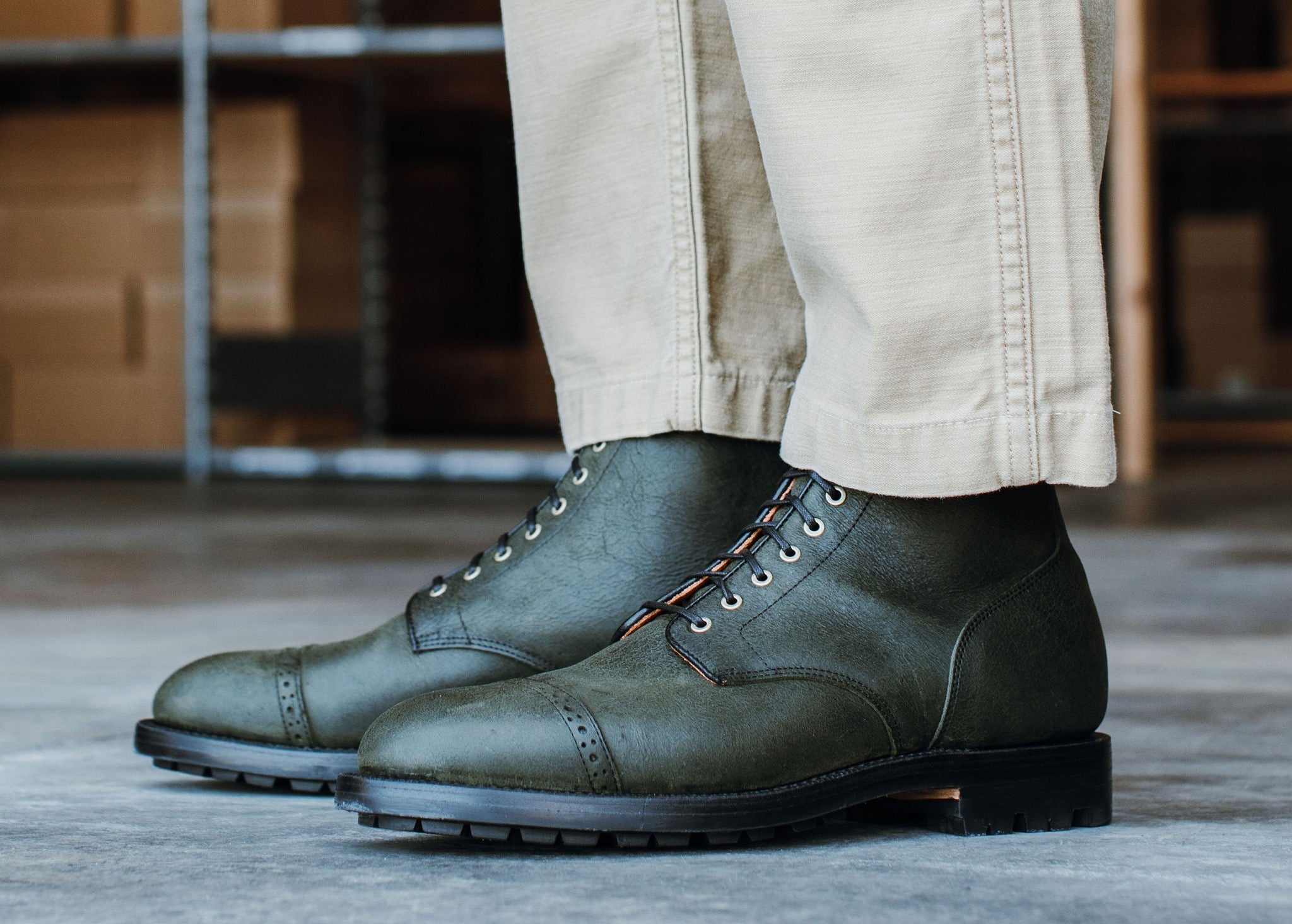 (Official) Grant Stone | Garrison Boot Forest Kudu Leather - 10.5 / D (Official) Grant Stone | Garrison Boot Forest Kudu Leather - 10.5 / D
