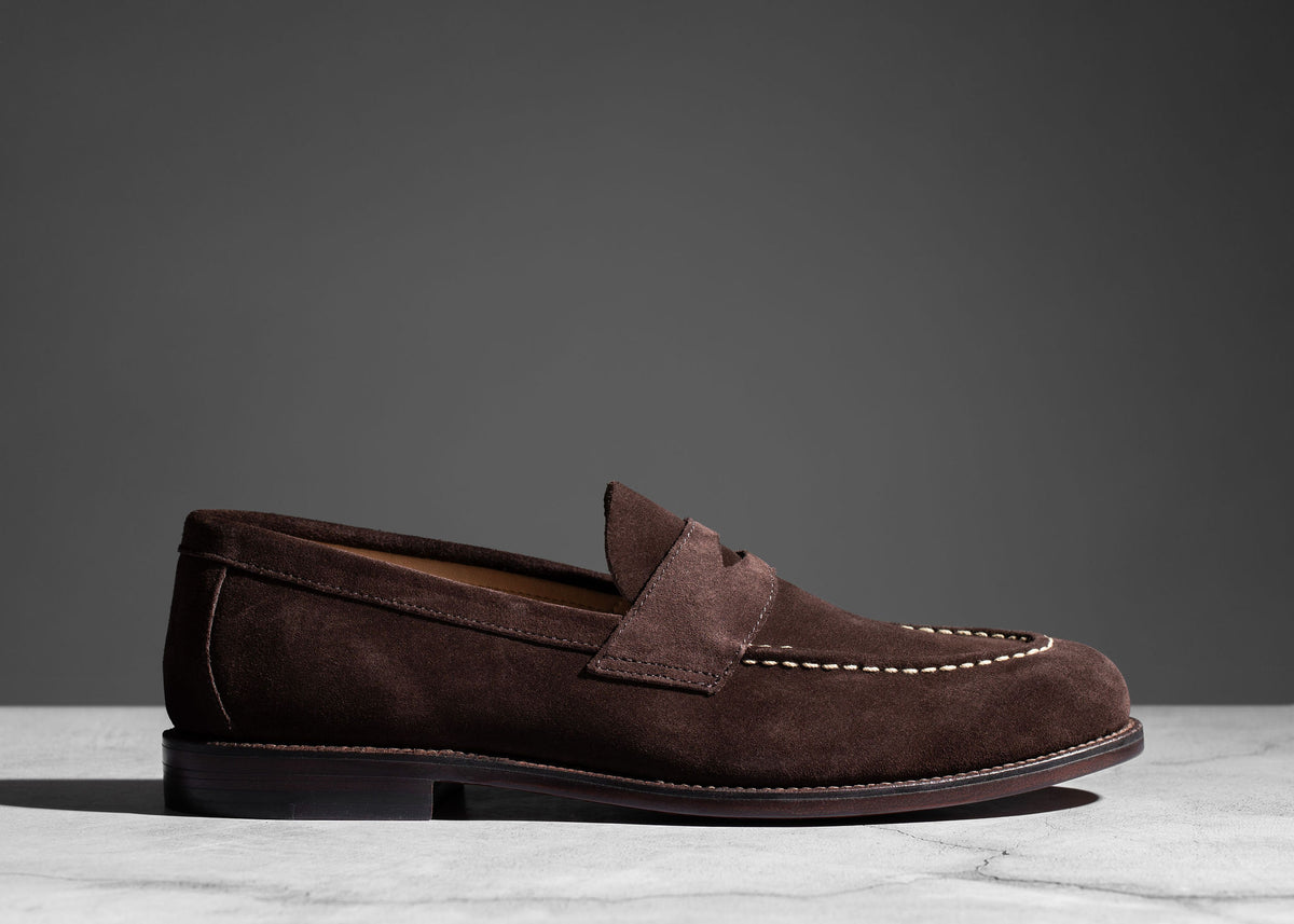 Gravity Defyer Men Sorrento Brown Leather Penny Loafers Sz 8 Comfort Dress Shoes atlantis-shoes-penny-loafers-  main image 2