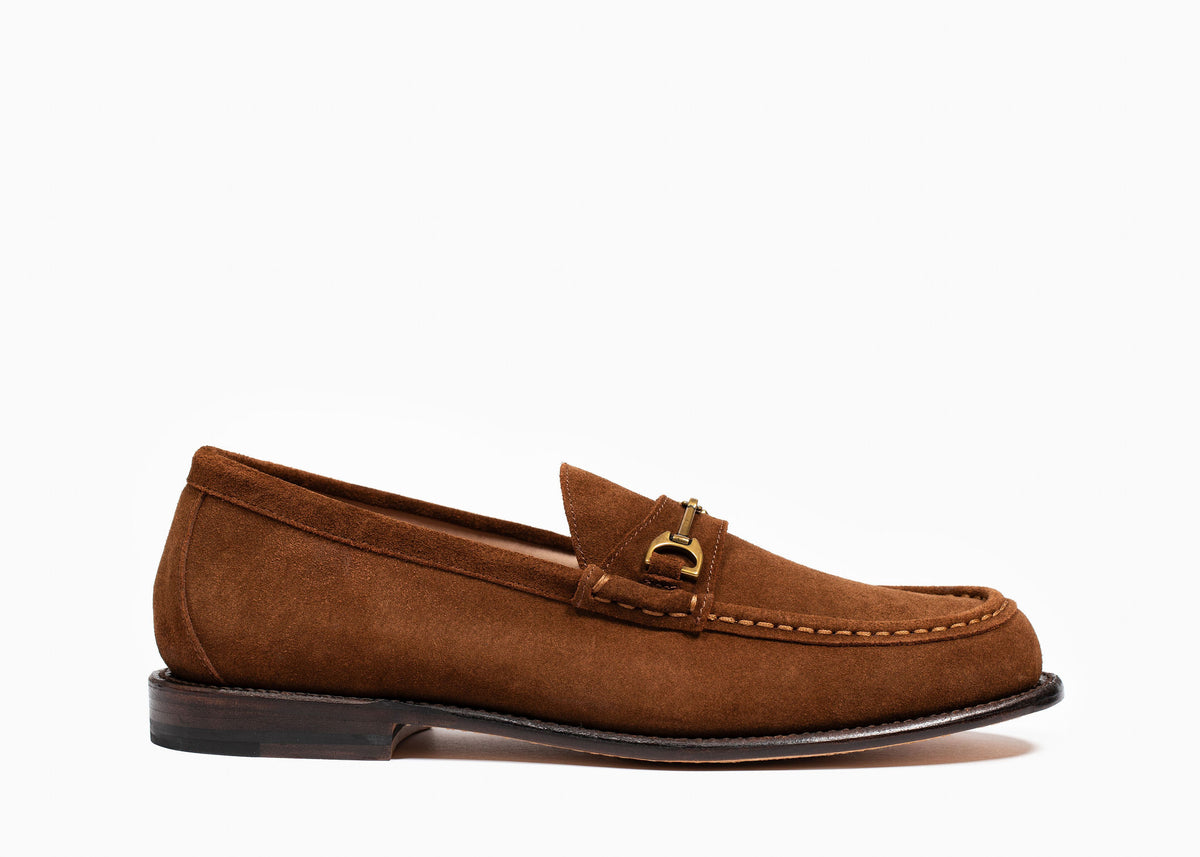 Barneys Men\'s Size 12 D New York Brown Leather Horsebit Loafers Dress Shoes READ Horsebit Loafer Bourbon Suede main image 4