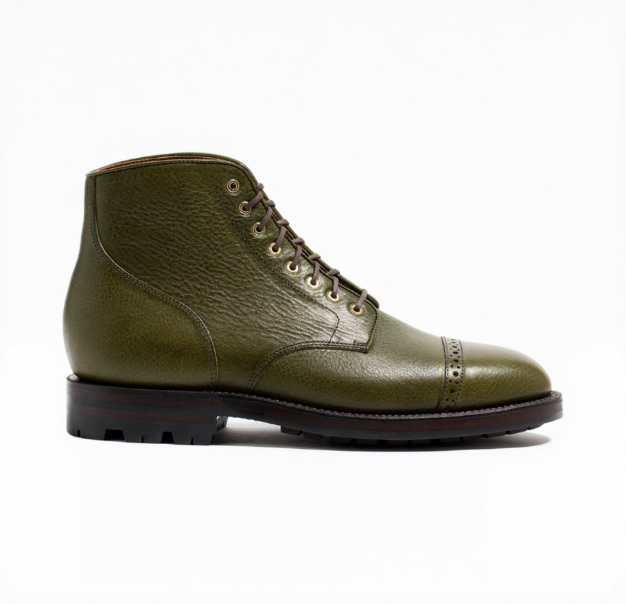 leather boot in Megy(a grayish olive green) These olive green leather boots are made for those who like  main image 2