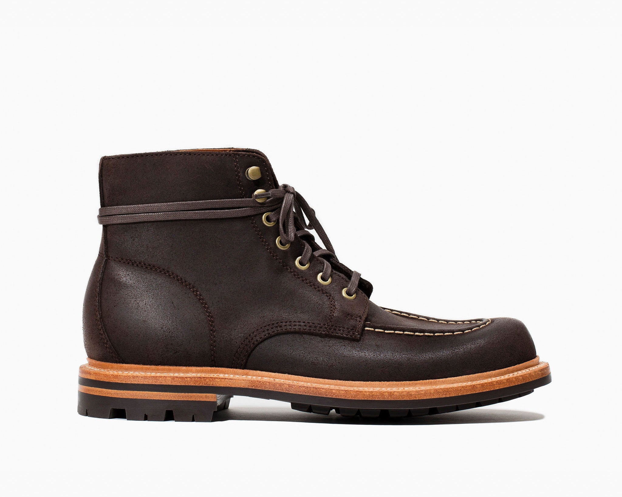 grant stone edward boot tobacco waxed commander leather Quick Impressions on in Waxy : r/goodyearwelt toe stitching Full Grant Stone Edward Lace Up