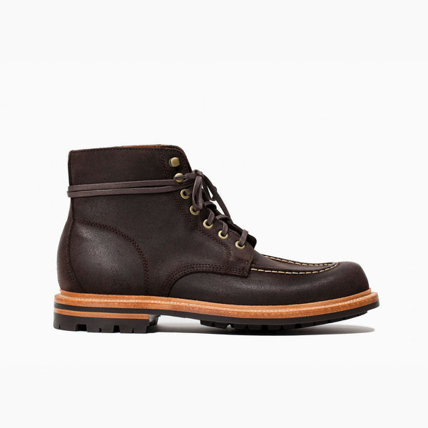 grant stone edward boot tobacco waxed commander leather Longwing Tobacco Waxed Commander 12 / D (Standard) rugged outsoles Grant Stone Moc Toe Derby