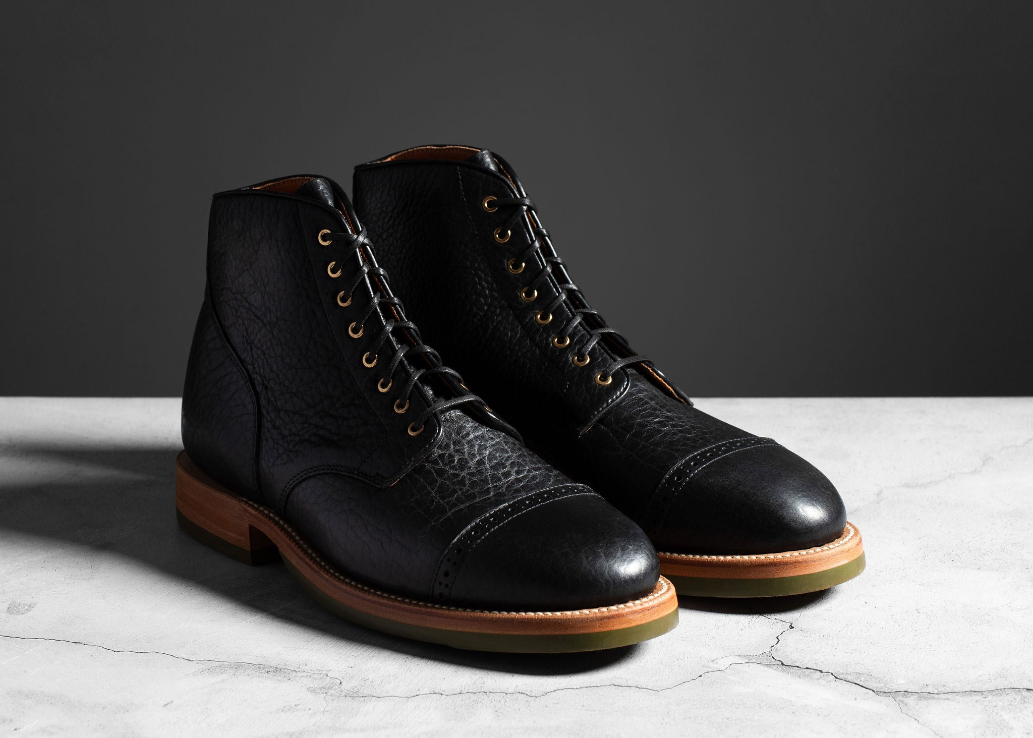 Bison Shoes Riding Garrison Boot Black Bison