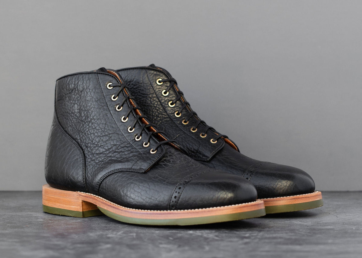Bison Shoes Riding Garrison Boot Black Bison