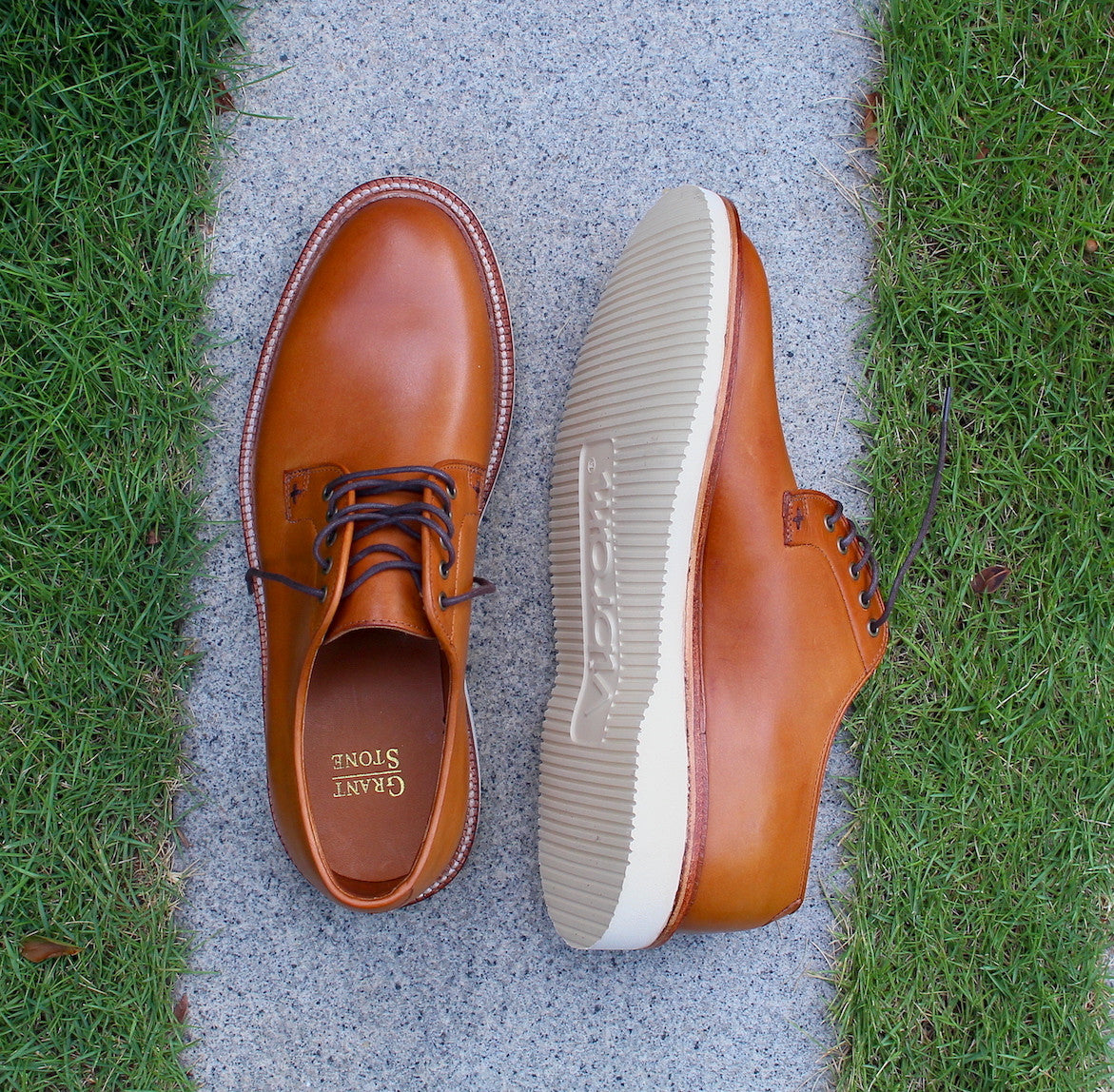 Plain Toe Saddle Tan Veg Cavity Wedge Sole